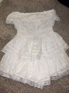 Altar’d State White Strapless Lace Romper